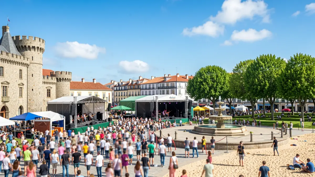 Imagen genérica de un festival de música al aire libre en A Coruña con varios escenarios.
