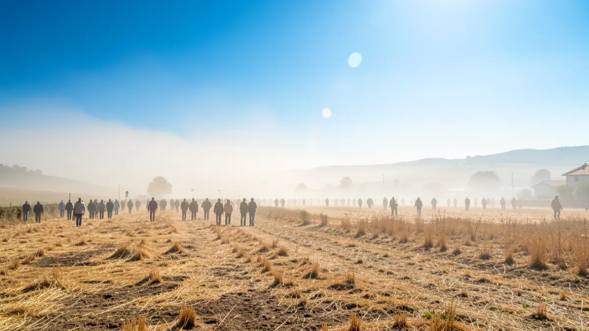 Imagen genérica de un paisaje rural bajo un sol intenso y calor extrema.