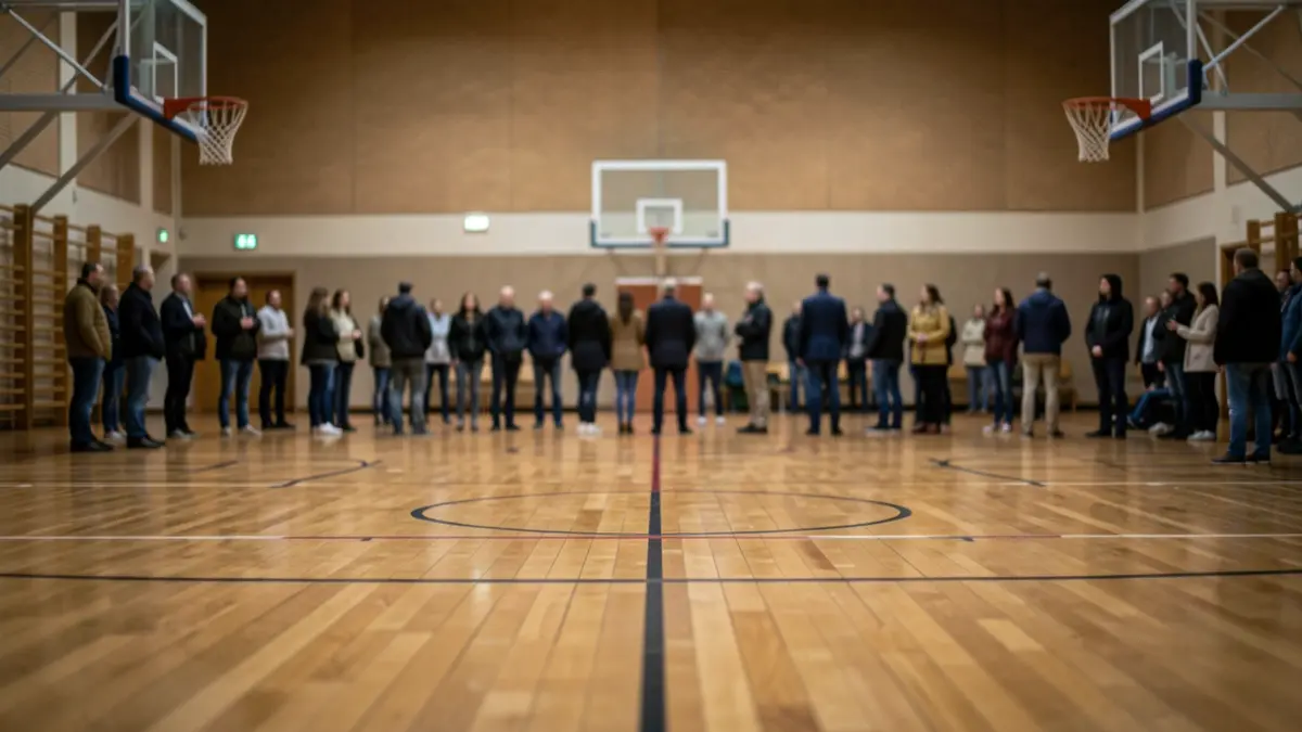 Imagen genérica de una cancha de baloncesto vacía.