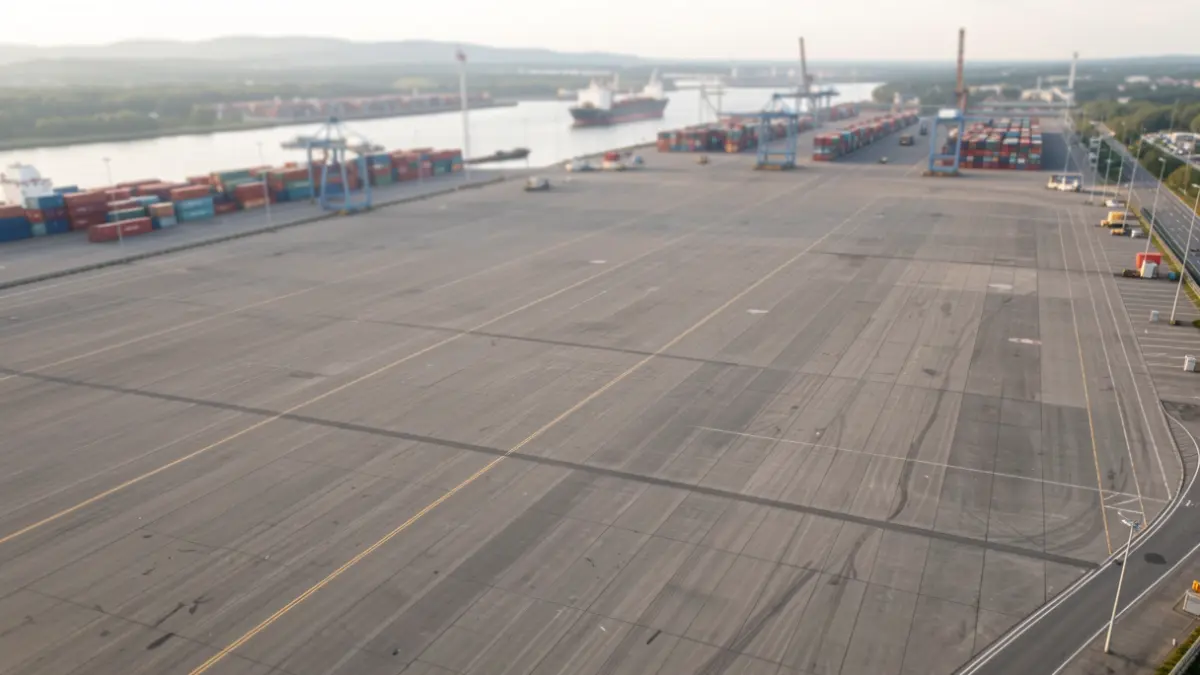 Imaxe xenérica dunha terminal portuaria industrial.