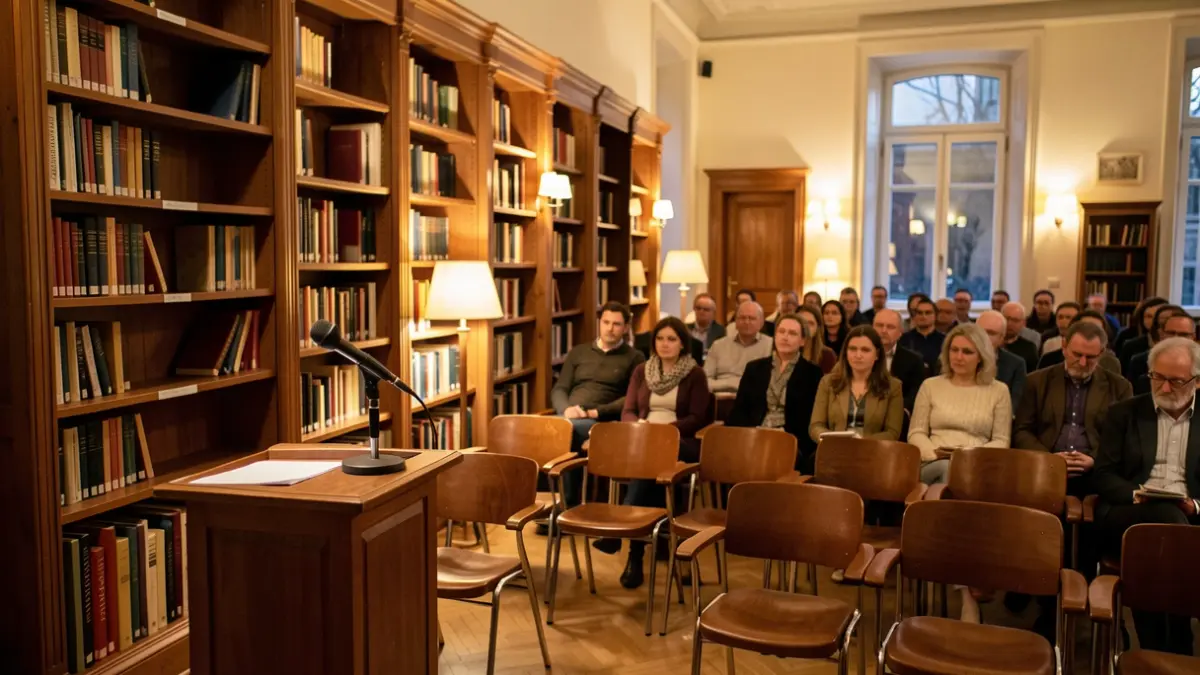 Imagen genérica de una sala de actos preparada para un evento cultural.