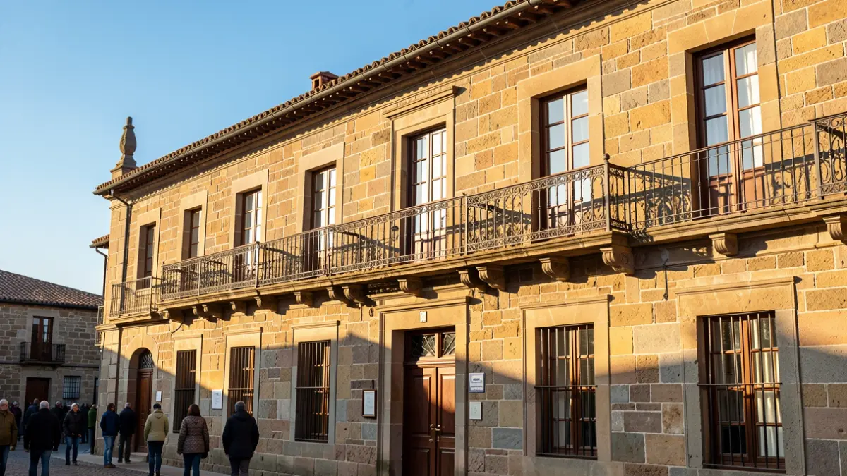 Fachada de pedra dun pazo galego onde se celebrou o acto de entrega de distincións turísticas.
