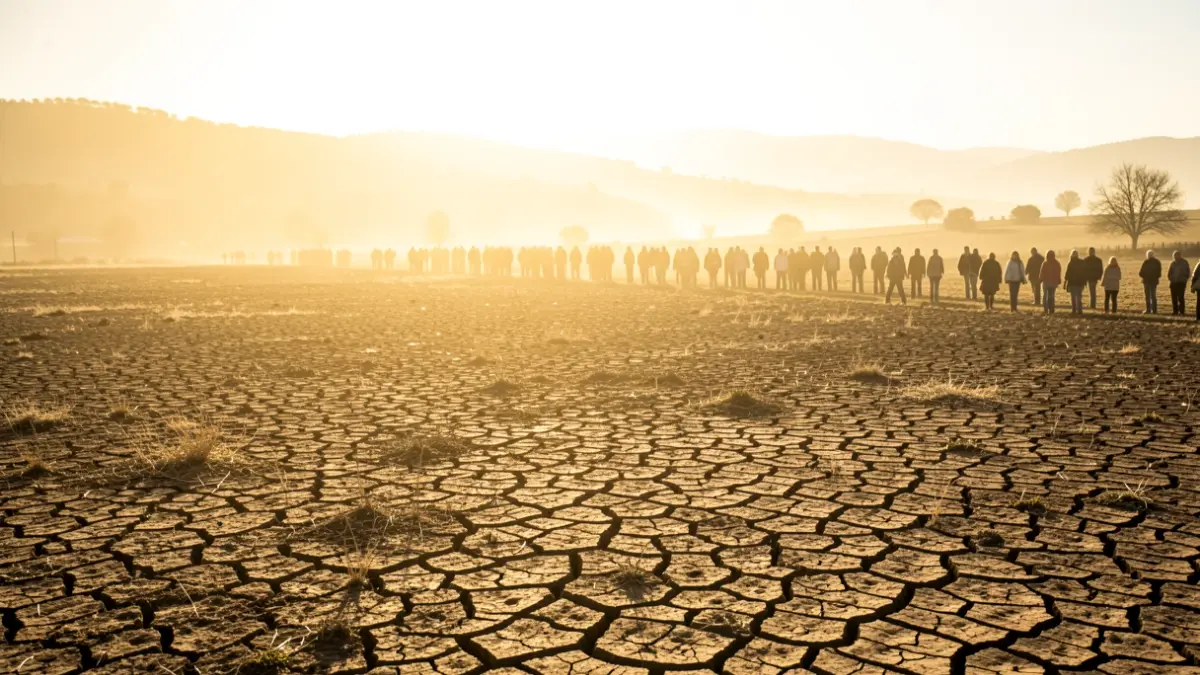 Imagen genérica de paisaje rural afectado por temperaturas extremas y sequía.