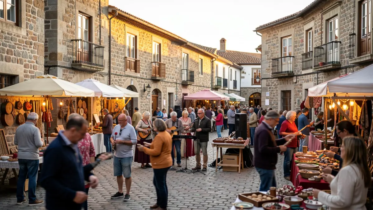 Imaxe xenérica dun evento cultural ao aire libre nunha praza histórica galega.