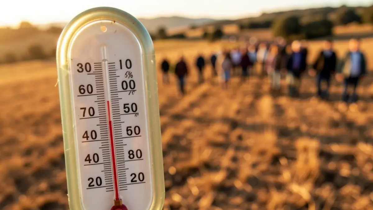 Imagen genérica de un termómetro marcando altas temperaturas en un entorno seco.
