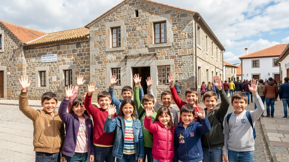 Niños y niñas saharauis recibidos en el Ayuntamiento de Ponteareas.