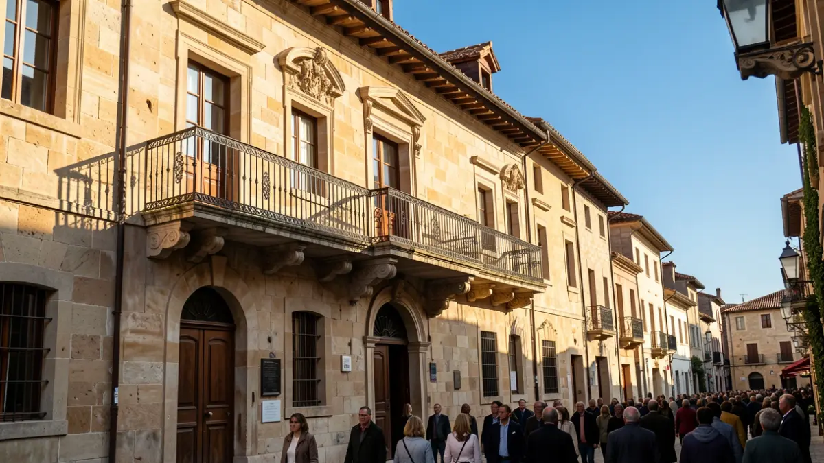 Fachada do Concello de Pontevedra nunha tarde de verán.
