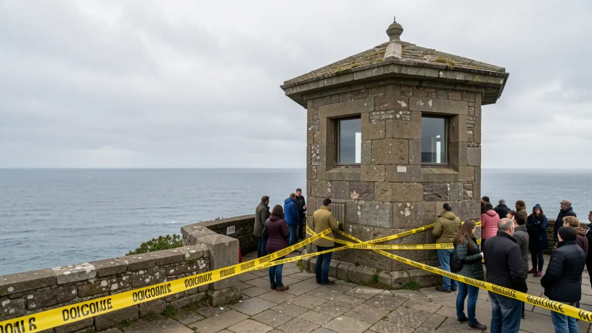 Imagen genérica de un mirador de piedra con precinto policial.
