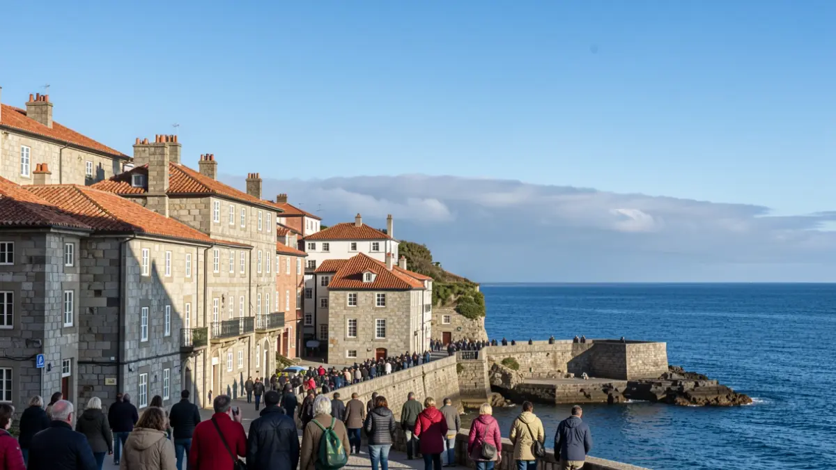 Imagen genérica del cielo despejado sobre Ribeira con nubes que se acercan.