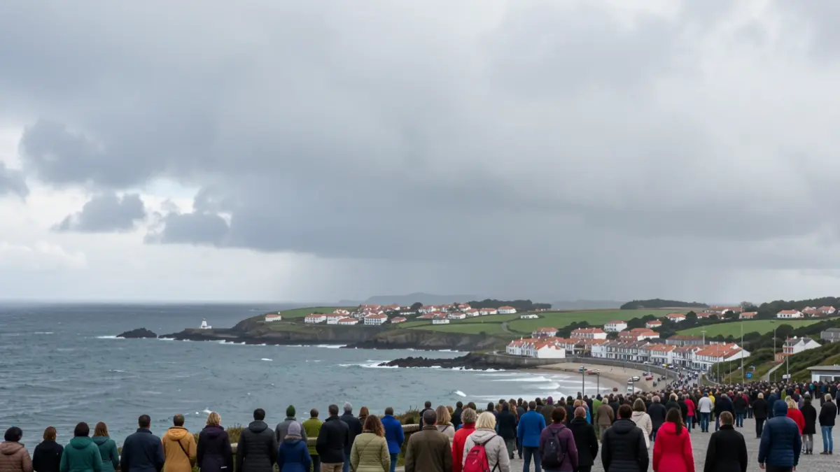 Imagen genérica de un cielo nublado sobre Viveiro con lluvia inminente.