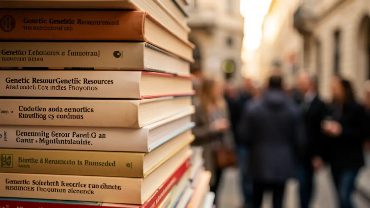 Imaxe xenérica de libros científicos sobre recursos xenéticos.