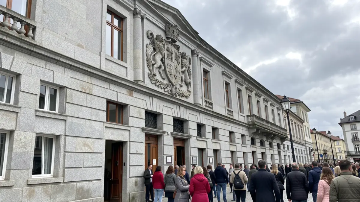 Imaxe xenérica dun edificio da Xunta de Galicia con detalles de granito.