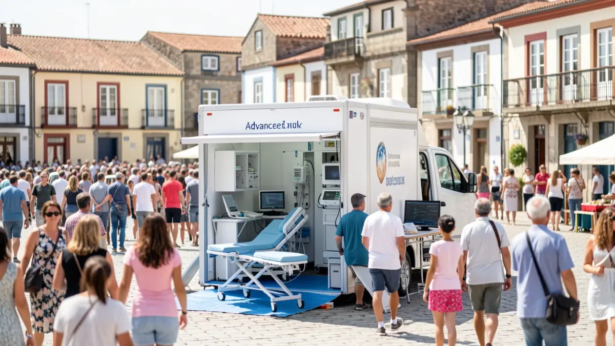 Posto sanitario avanzado durante a Festa do Albariño en Cambados.