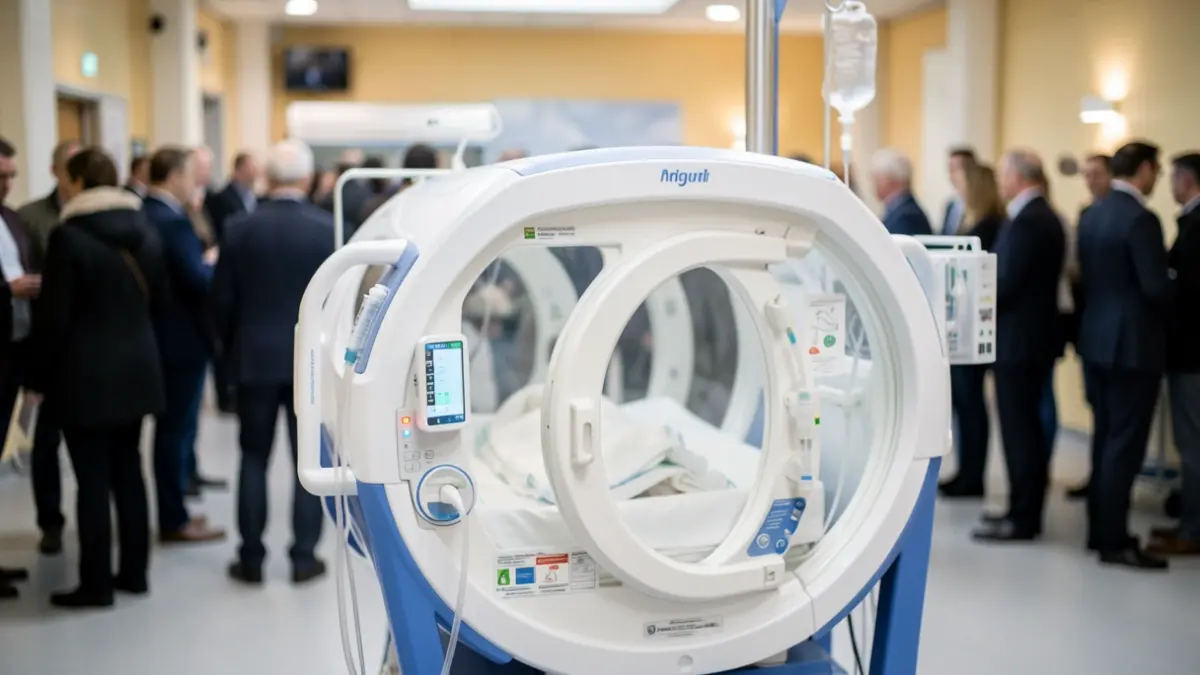 Imagen de una incubadora de transporte neonatal especializada.