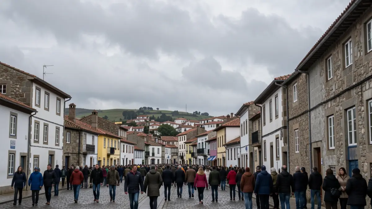 Imagen genérica de un cielo cubierto con nubes e indicios de lluvia sobre una localidad gallega.
