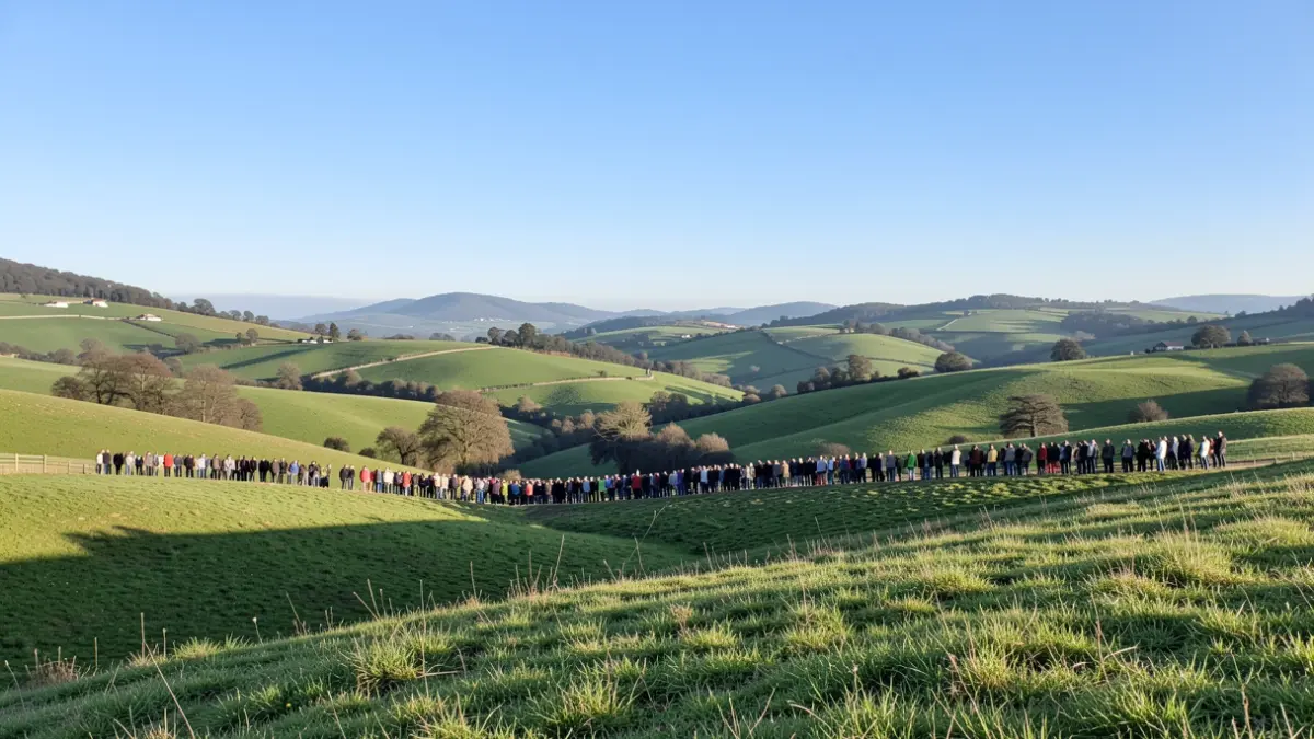 Imaxe xenérica dunha paisaxe rural galega nun día soleado.