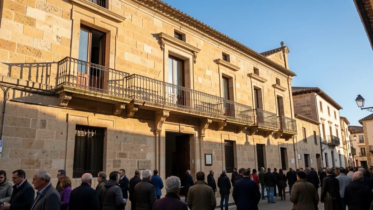 Fachada da casa consistorial de Vilalba nunha xornada soleada.