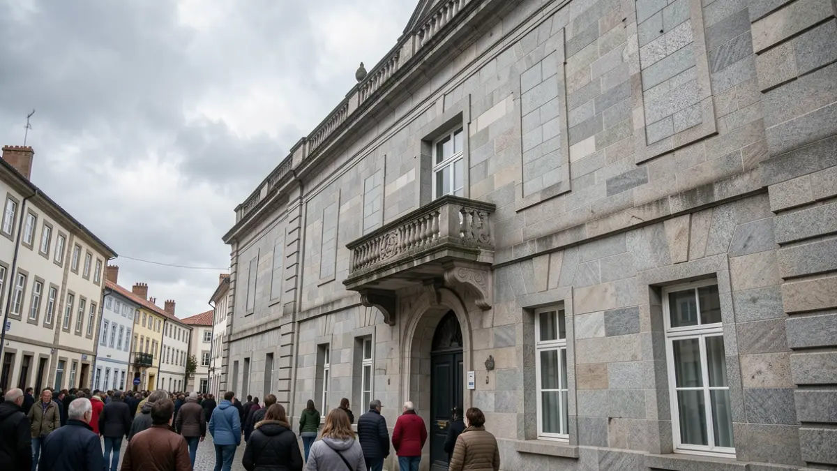 Imagen genérica de un edificio de la Xunta de Galicia con arquitectura de granito.