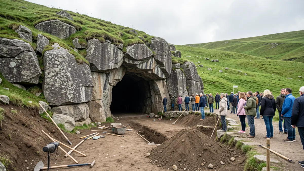 Imagen genérica de una cueva antigua en Galicia con excavaciones arqueológicas.