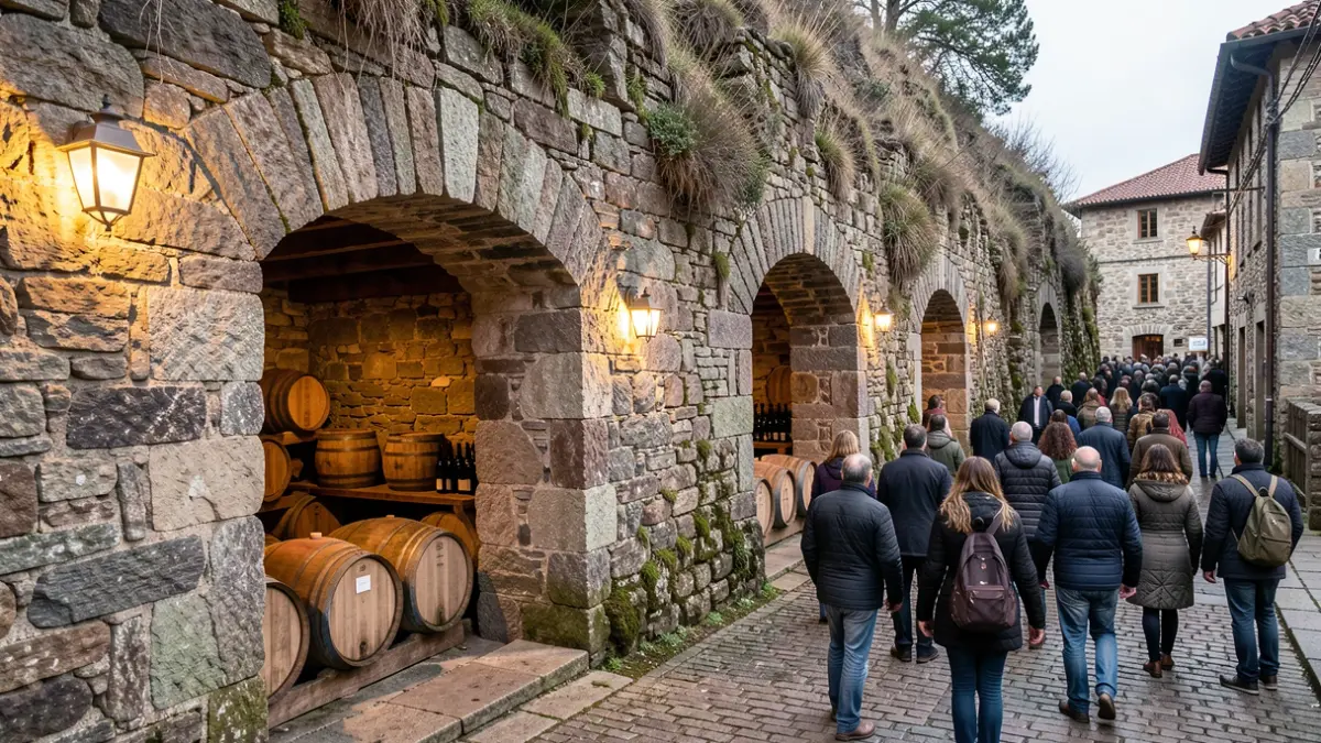 Imagen genérica de bodegas de piedra tradicionales gallegas.