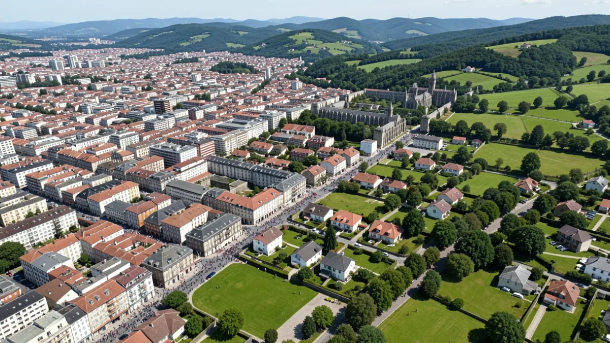 Imagen genérica de contraste entre la ciudad y el área metropolitana de Ourense.