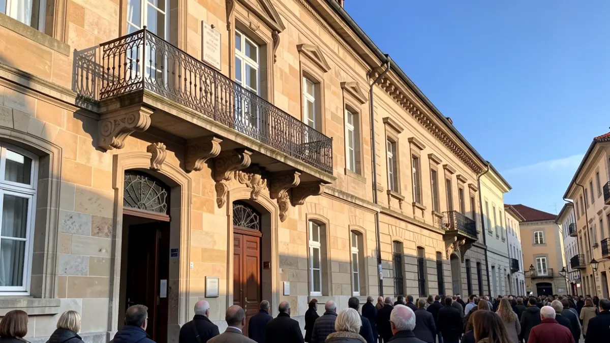 Imaxe xenérica dun concello galego con balcón e luz solar.