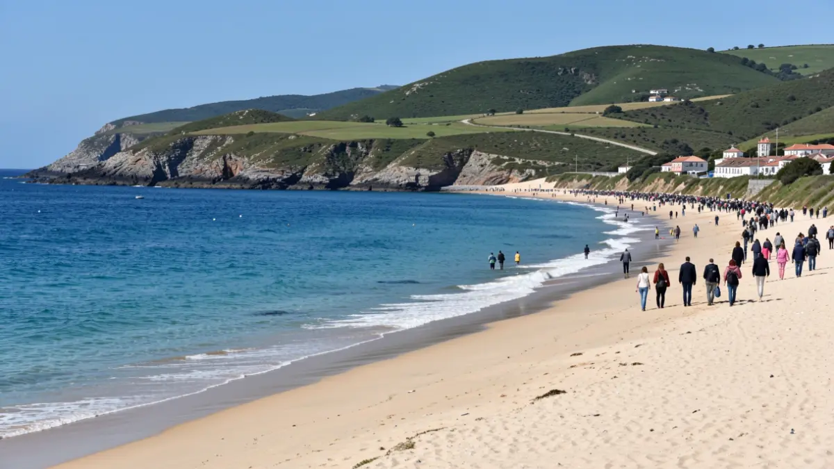 Imagen genérica de una playa gallega con el mar abierto y el cielo despejado.