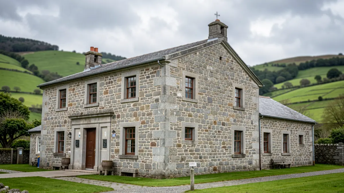 Imagen genérica de un edificio tradicional gallego de piedra en entorno rural.