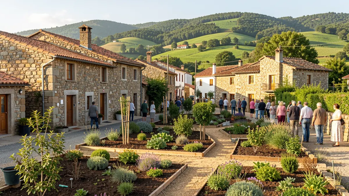 Imagen genérica de una aldea gallega en proceso de revitalización paisajística.