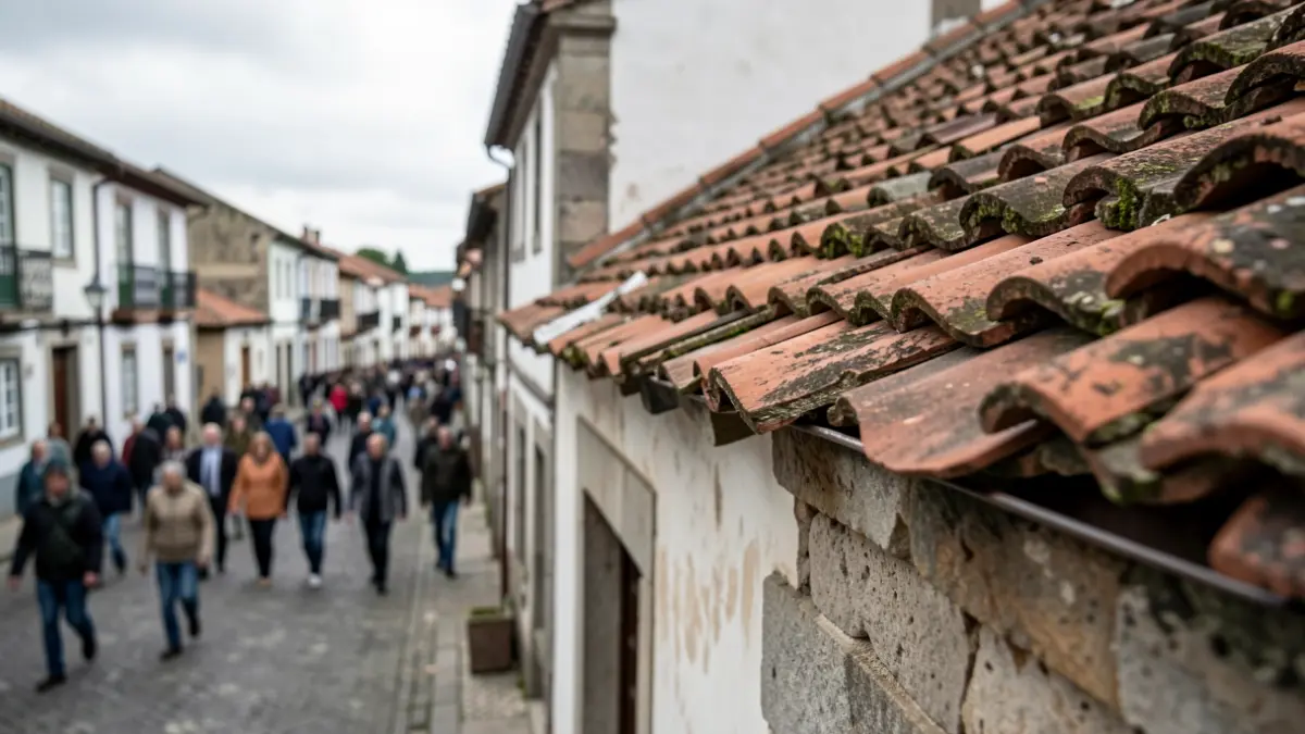 Imagen genérica de tejas sueltas en un edificio antiguo en Galicia.