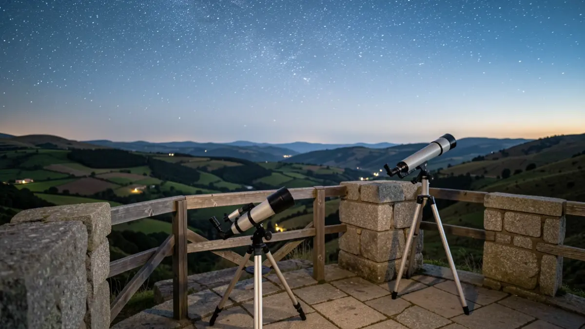 Imagen genérica de un mirador en Galicia con equipamiento para observación astronómica.