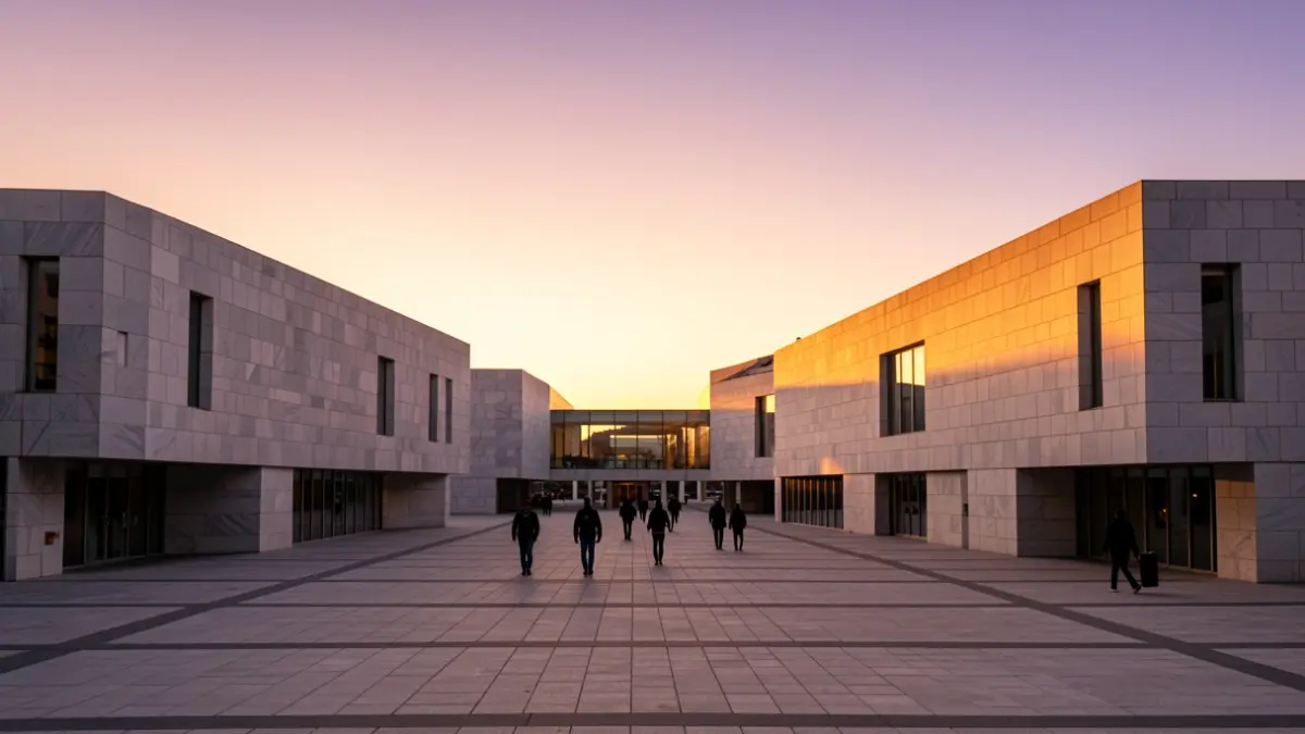 Imagen genérica de la Cidade da Cultura al atardecer.