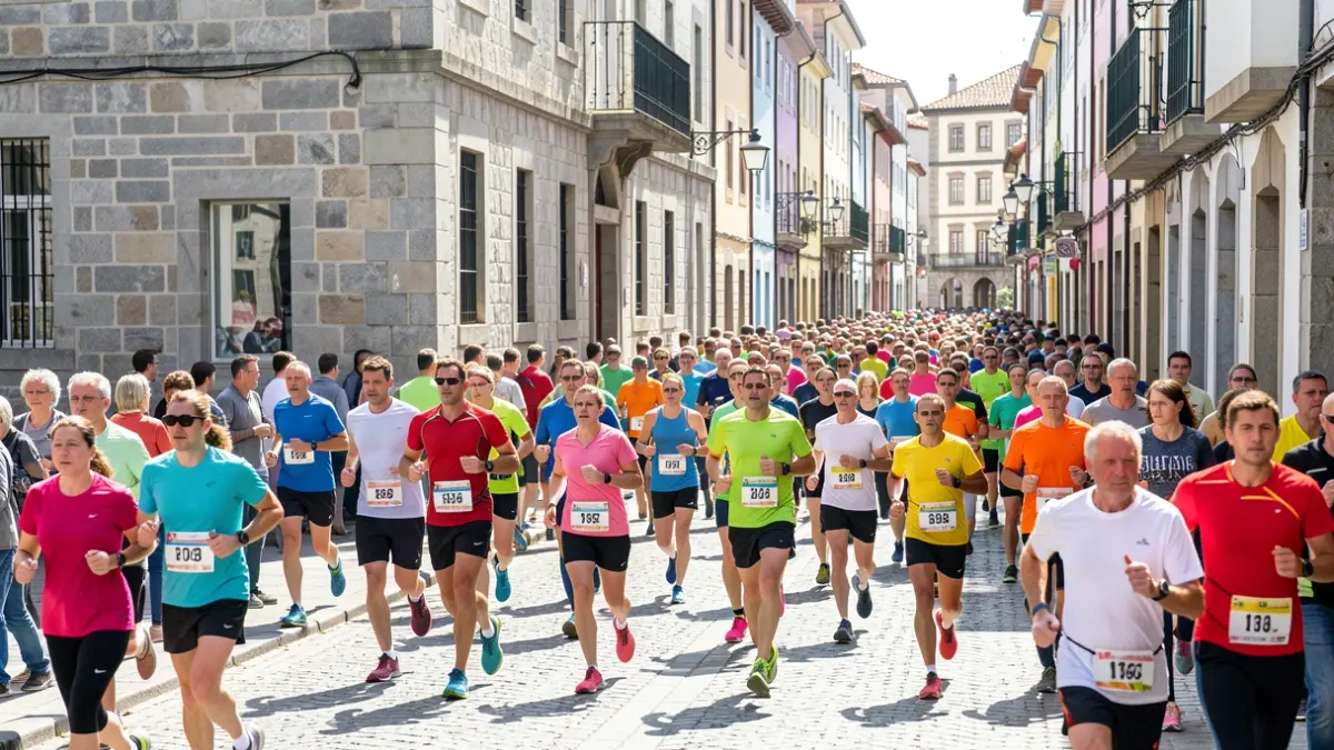 Imaxe xenérica de carreira popular en Baiona con participantes de todas as idades.