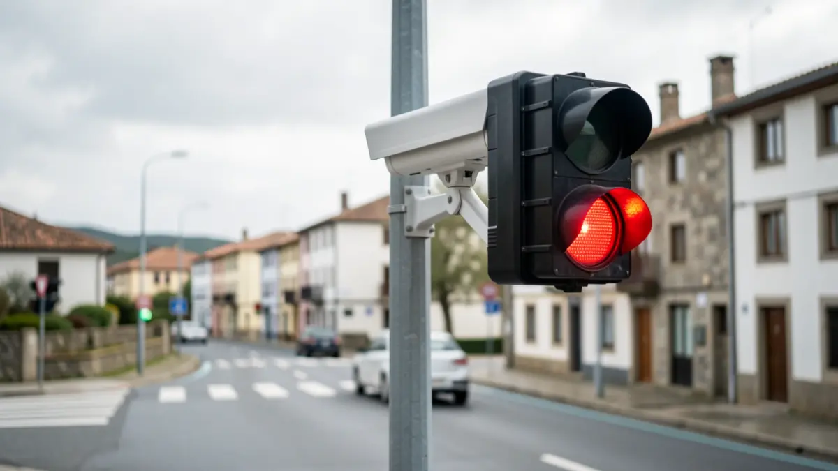 Imagen de una cámara de tráfico en una intersección en Celanova.