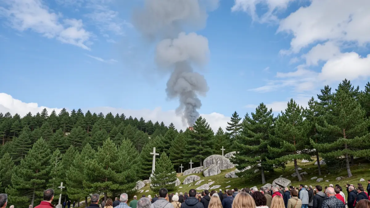 Imagen genérica de humo de un incendio forestal sobre un monte gallego.