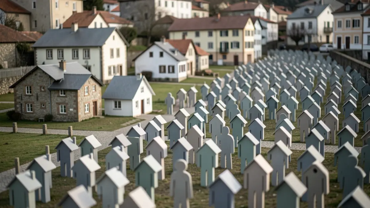 Imagen genérica de un déficit de viviendas en Galicia, con pocas casas nuevas frente a muchos hogares abstractos.