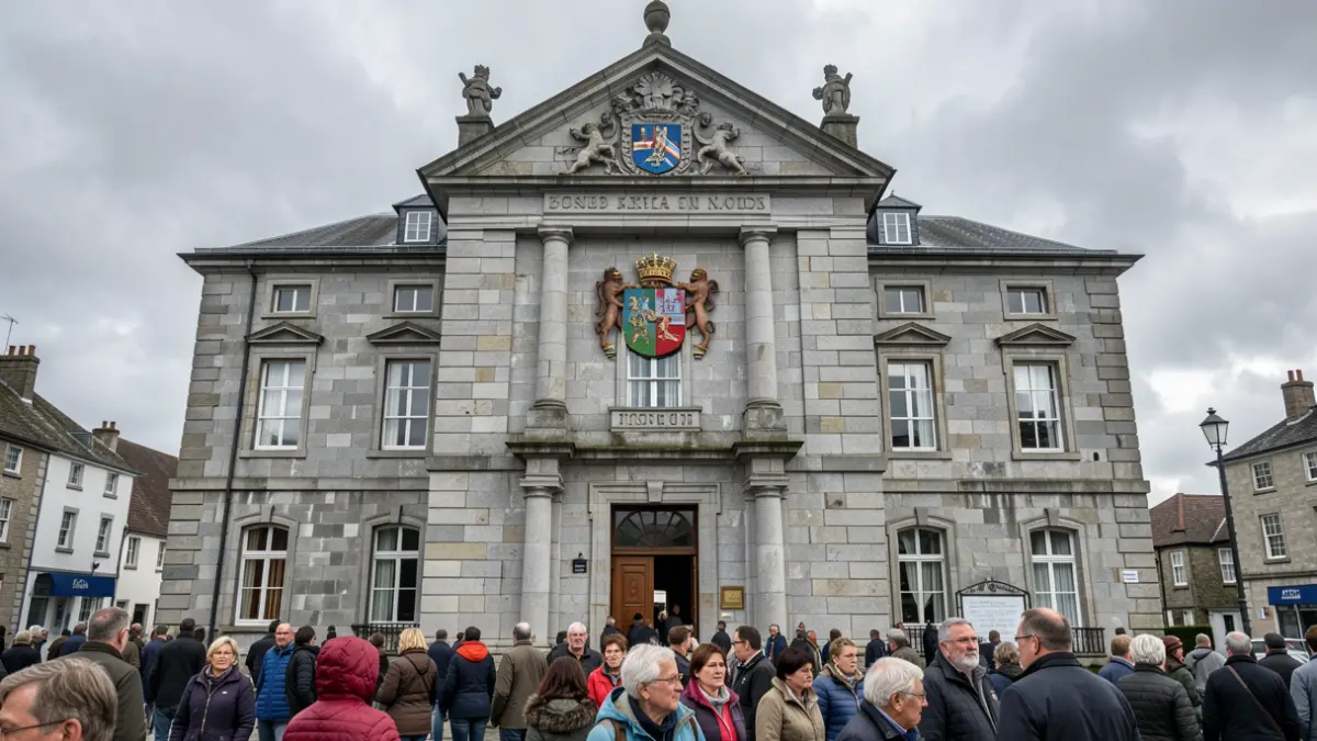 Imaxe xenérica dun edificio da Xunta de Galicia con ceo nubrado.