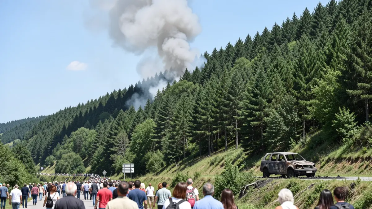 Imaxe xenérica de fume dun incendio forestal en Galicia.