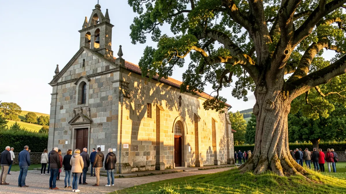 Imagen genérica de la capilla de Santa Margarida y el Roble de Santa Margarida en Mourente.