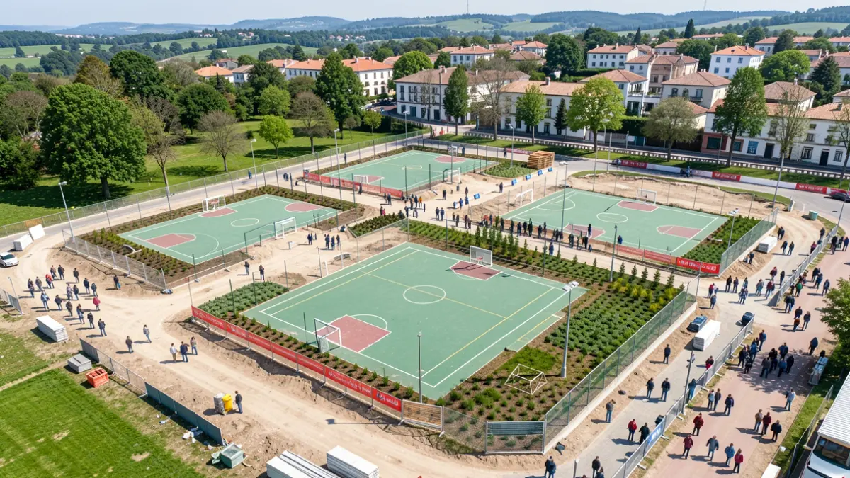 Imagen genérica de obras en un parque público en Galicia.