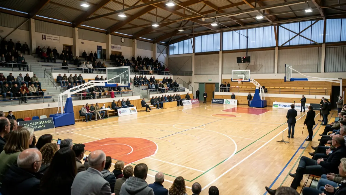 Imagen genérica de un pabellón de baloncesto vacío en Galicia.