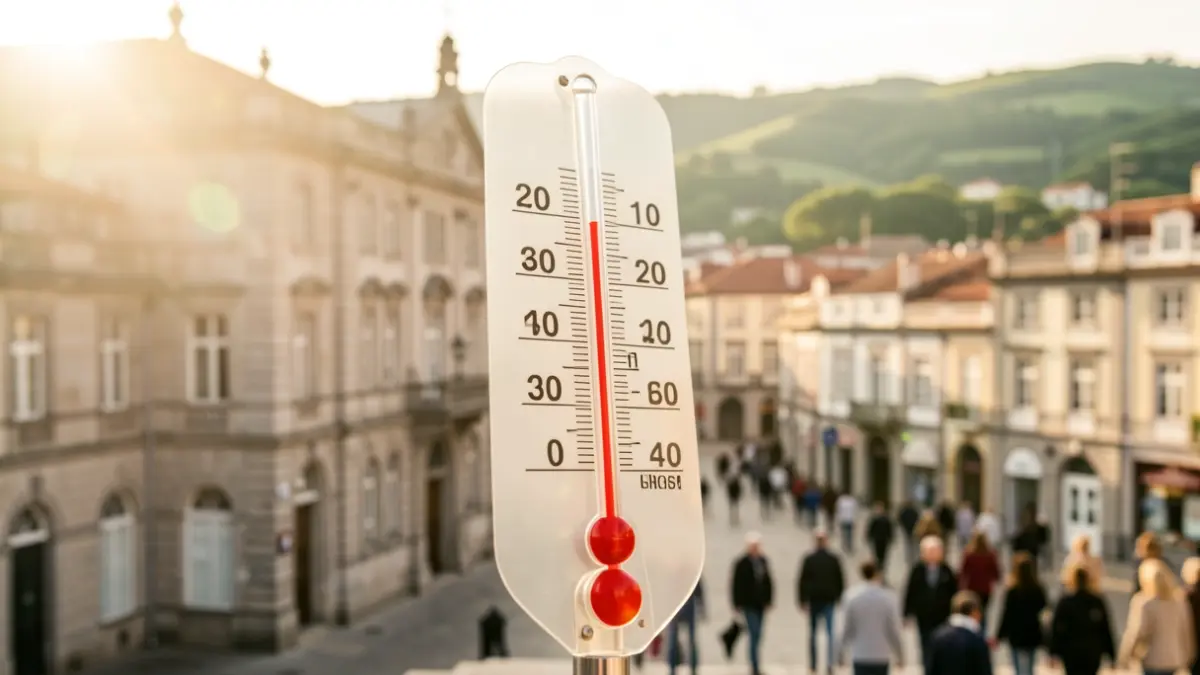 Imaxe xenérica de termómetro marcando alta temperatura nunha cidade galega.