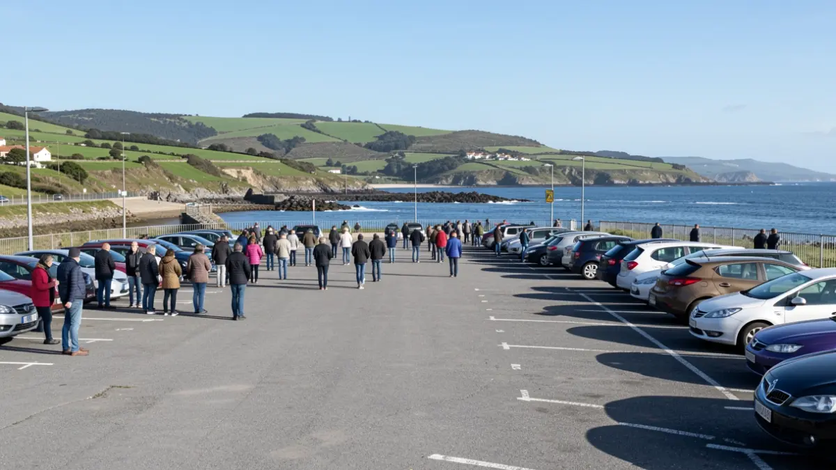 Imagen genérica de un nuevo aparcamiento público en Samieira, Poio, Galicia.