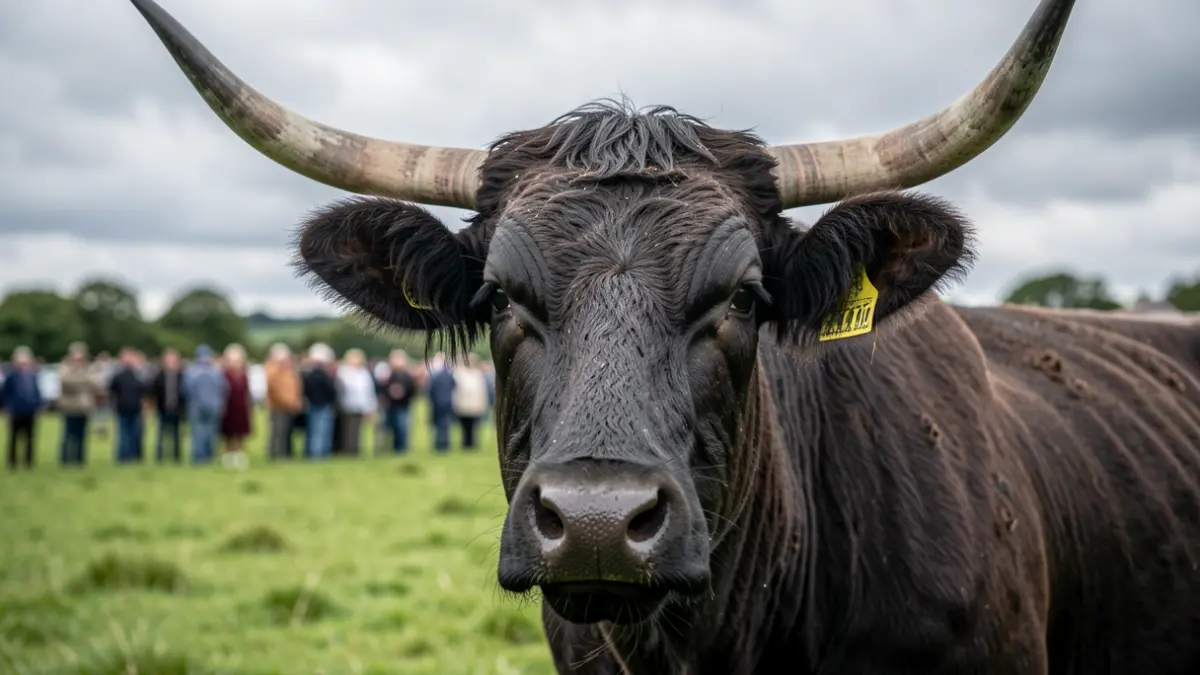 Imaxe dunha vaca de raza cachena en Galicia.