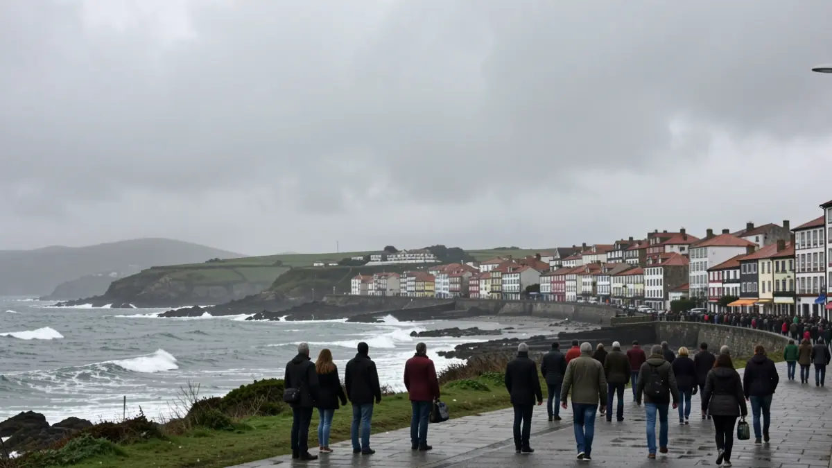 Imagen genérica de cielo nublado sobre Ribeira con indicios de lluvia.