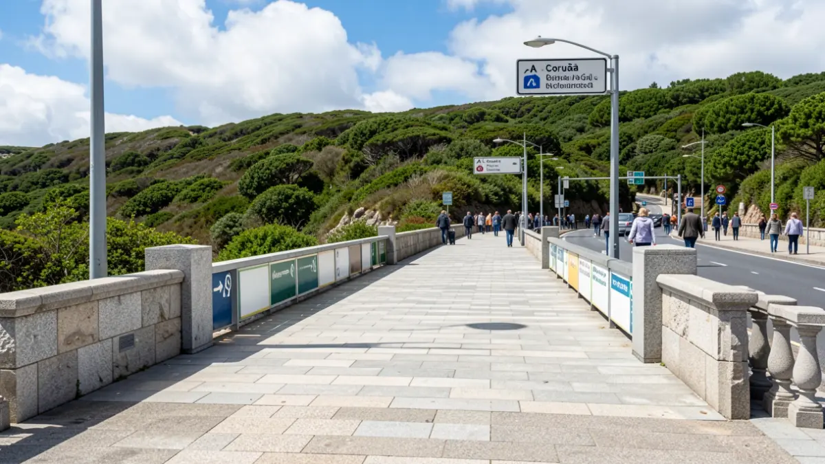 Imaxe xenérica de pasarela peonil renovada en Galicia.