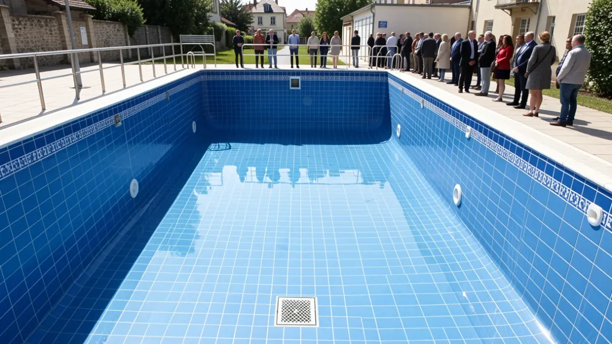 Imagen genérica de una piscina municipal vacía.