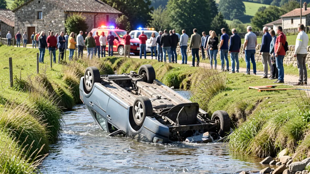 Imagen genérica de un operativo de rescate de un coche volcado en un arroyo en Galicia.