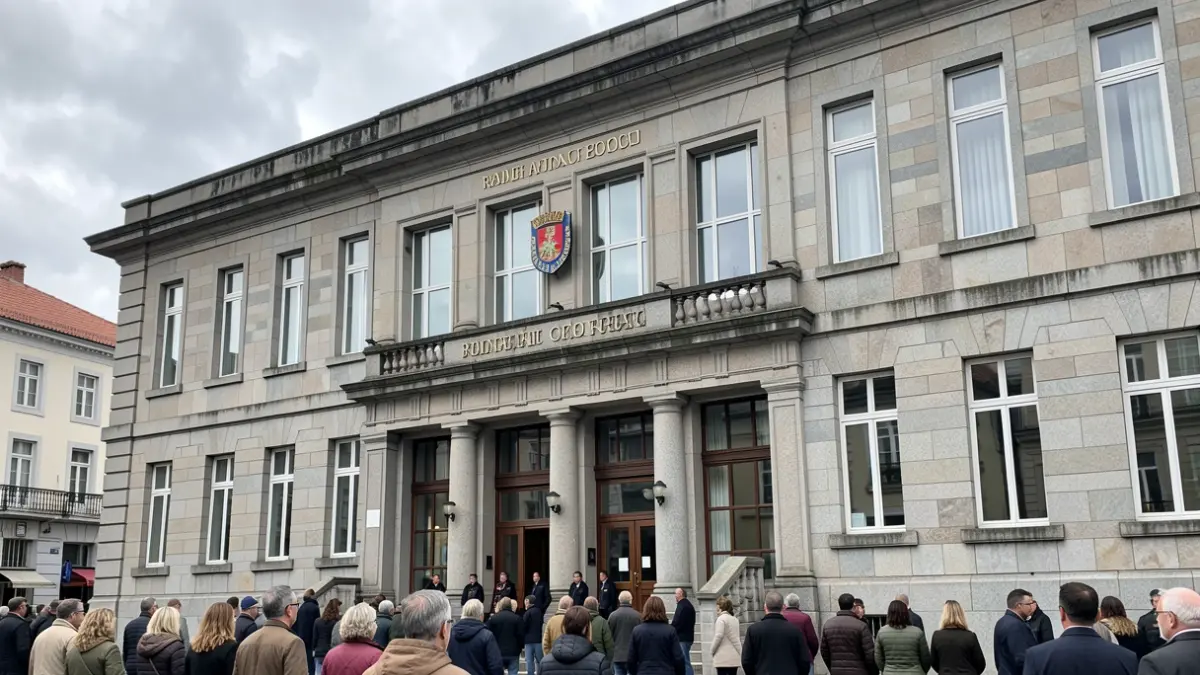 Imagen genérica de un edificio de la Xunta de Galicia con arquitectura de granito.