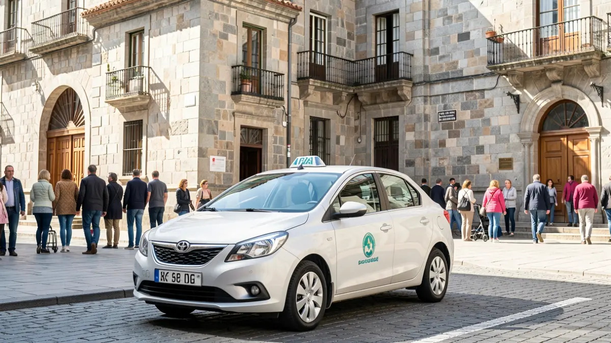 Imagen de un taxi adaptado en Santiago de Compostela.